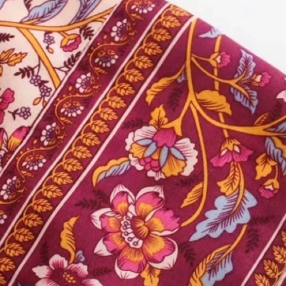 SOLD OUT Pink Bohemian Button Front Floral Dress - Picture 5 of 10